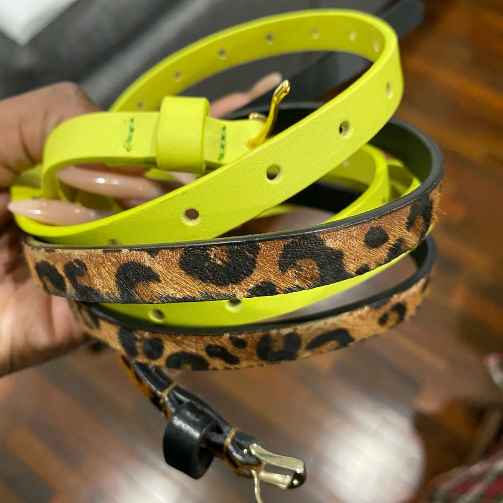 Two skinny belts.